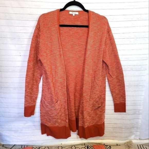 MADEWELL SUMMER RYDER RED ORANGE CARDIGAN, SZ XS - Picture 4 of 12